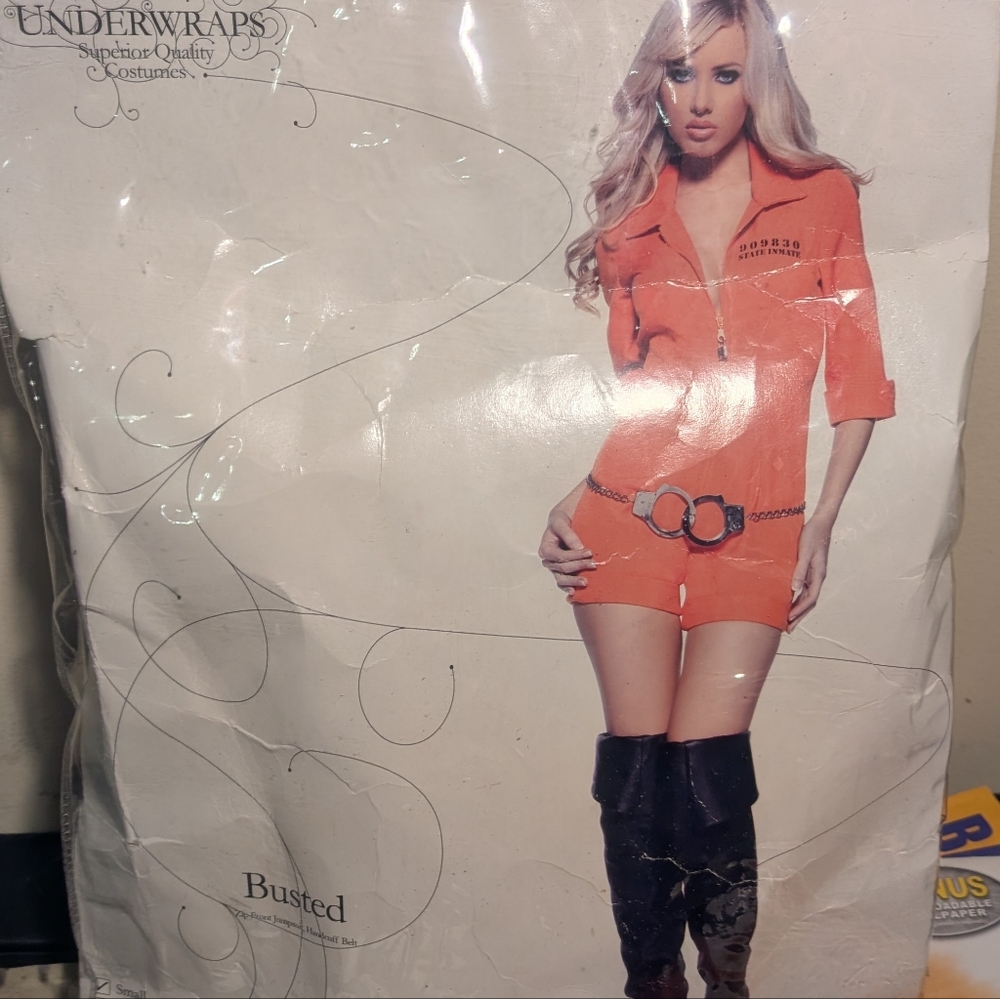 Underwraps Busted Prisoner Romper Only Adult Costume Small Female Sexy Cosplay